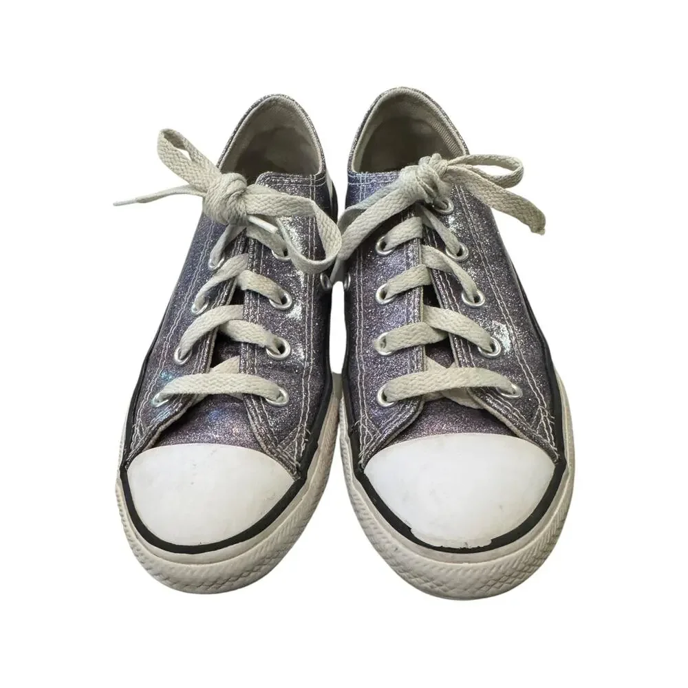 Converse Chuck Taylor All Star Glitter Low Top Junior Size 1 Purple 668468C